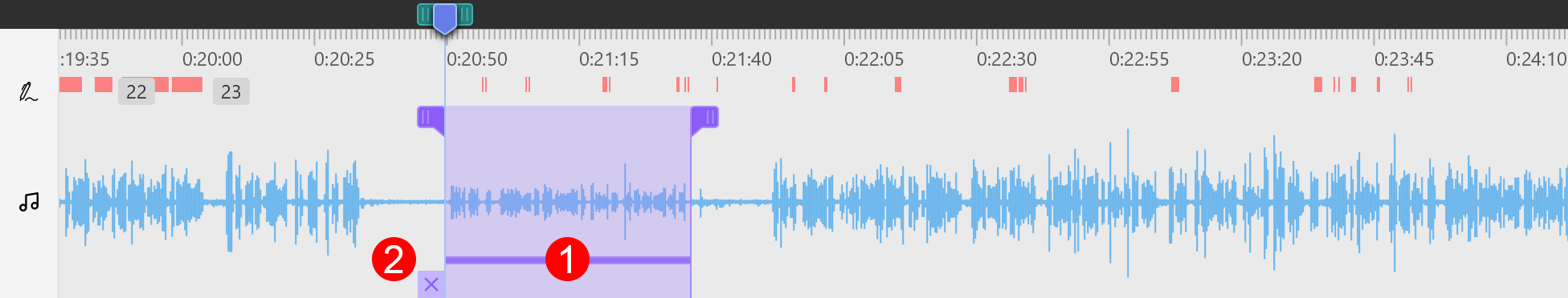 editor timeline adjust volume